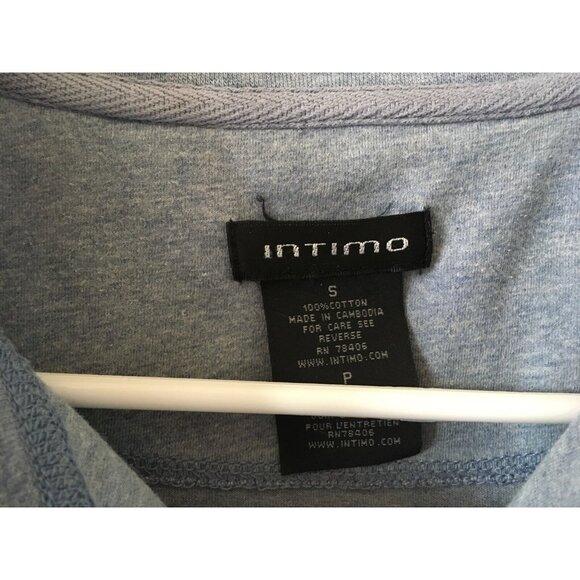 Intimo Men T Shirt Gray 1/4 Button Up Long Sleeves 100% Cotton Size S - Picture 2 of 5